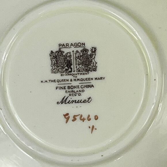 Paragon Minuet Bone China Teacup & Saucer Floral Gold Trim England Vintage - Picture 9 of 14